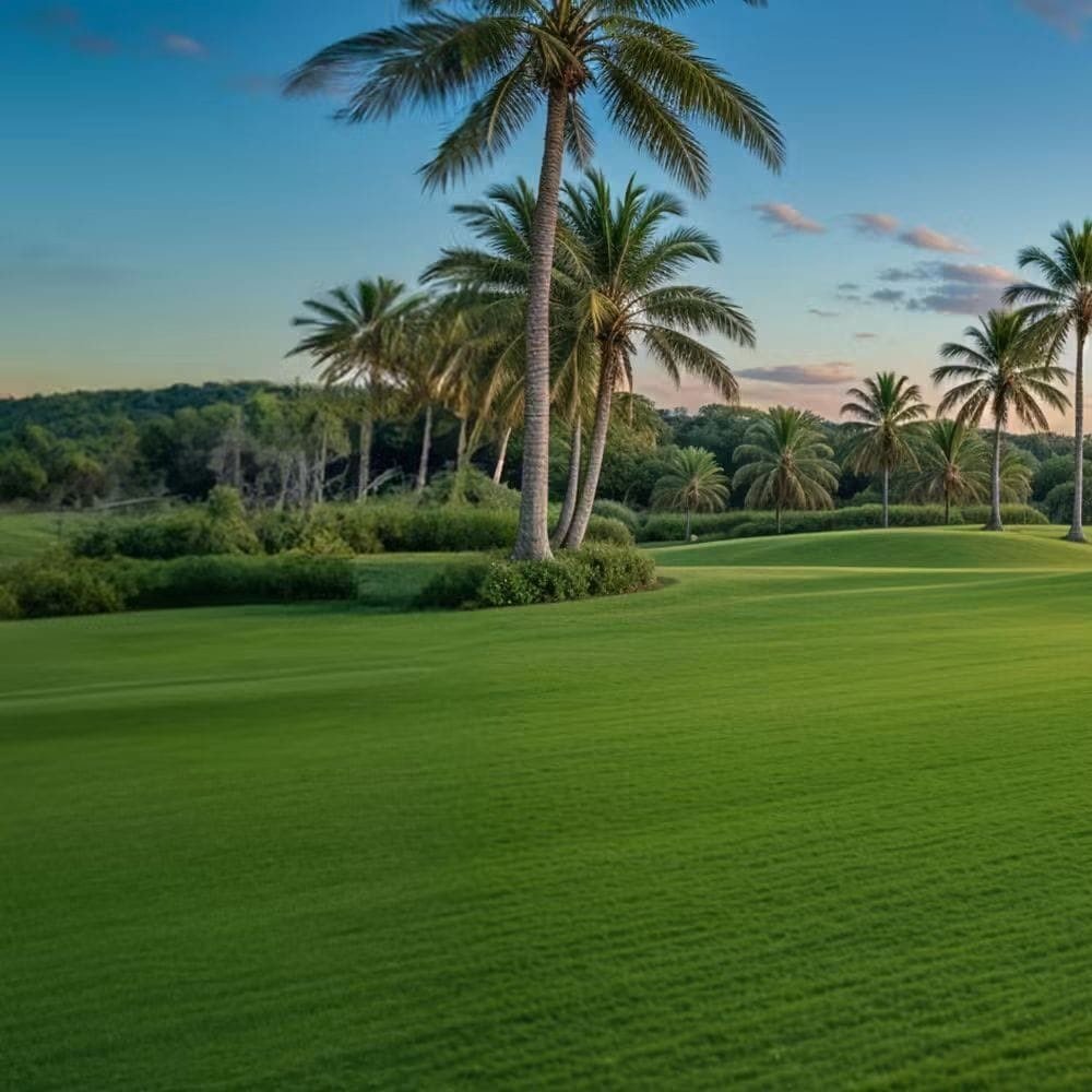 Naturals Club and Resort — palm trees and green fairway